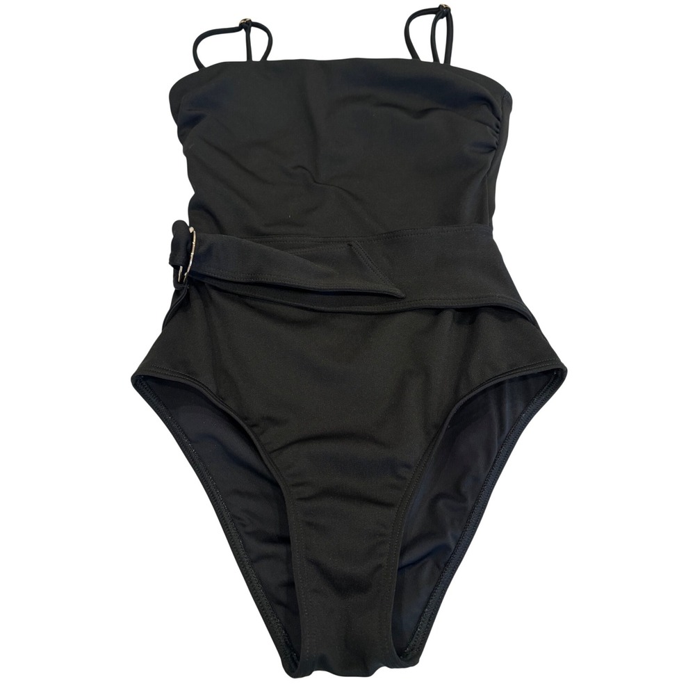 SUBOO Quiet Luxury Belted One Piece Swimsuit Black US 4 AUS 8